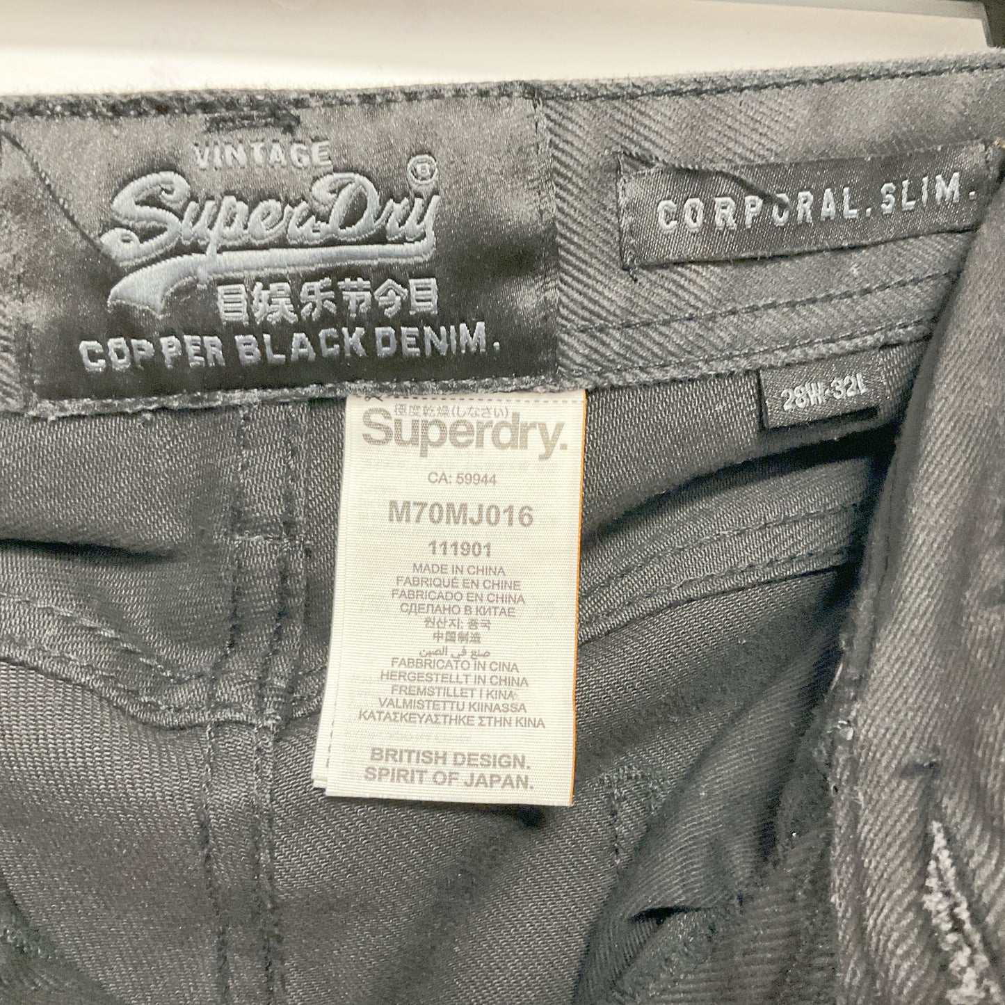 SUPERDRY - Men Corporal Slim Fit Jeans - Size W28 L32