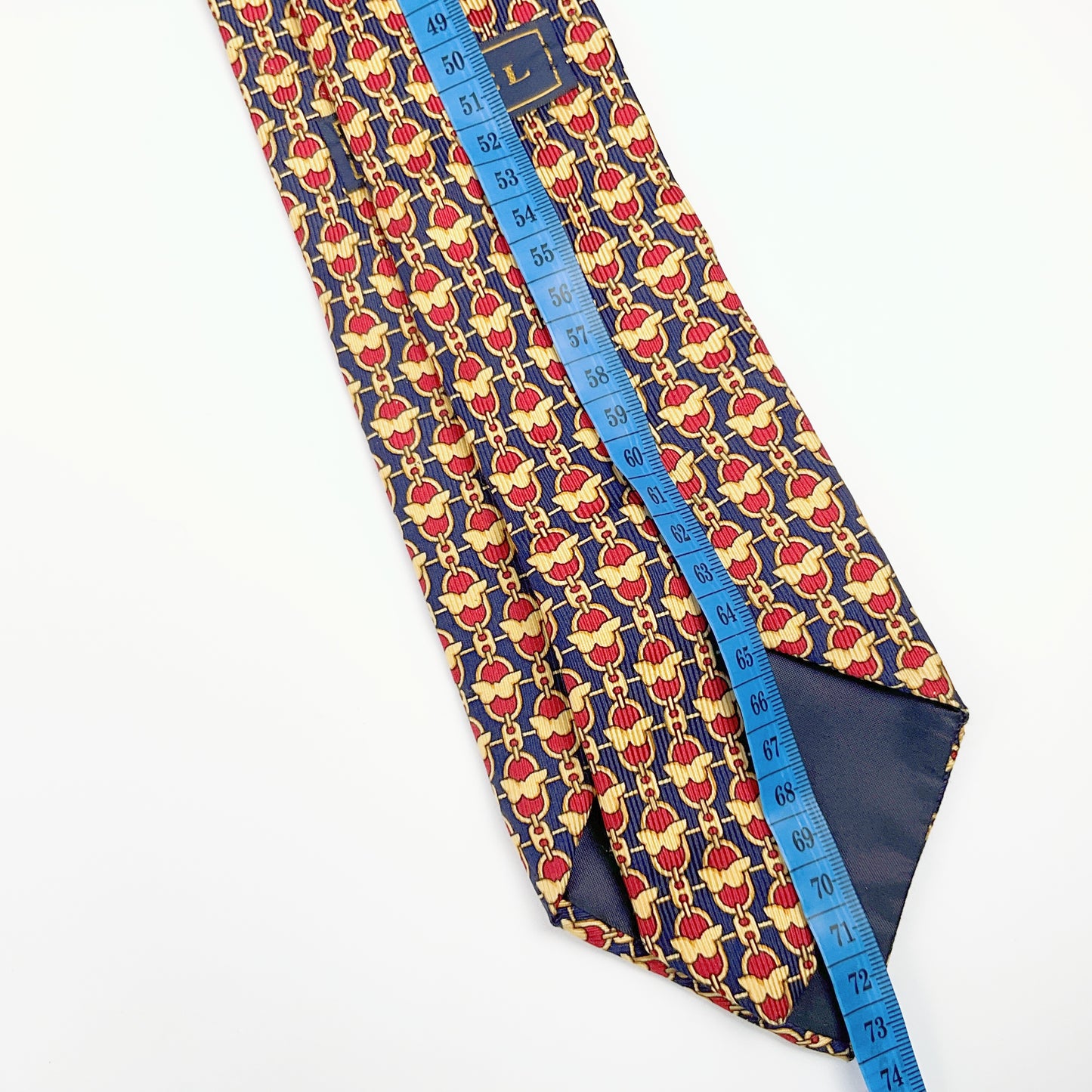 Richel - Bold Red and Gold Chain Pattern Silk Tie