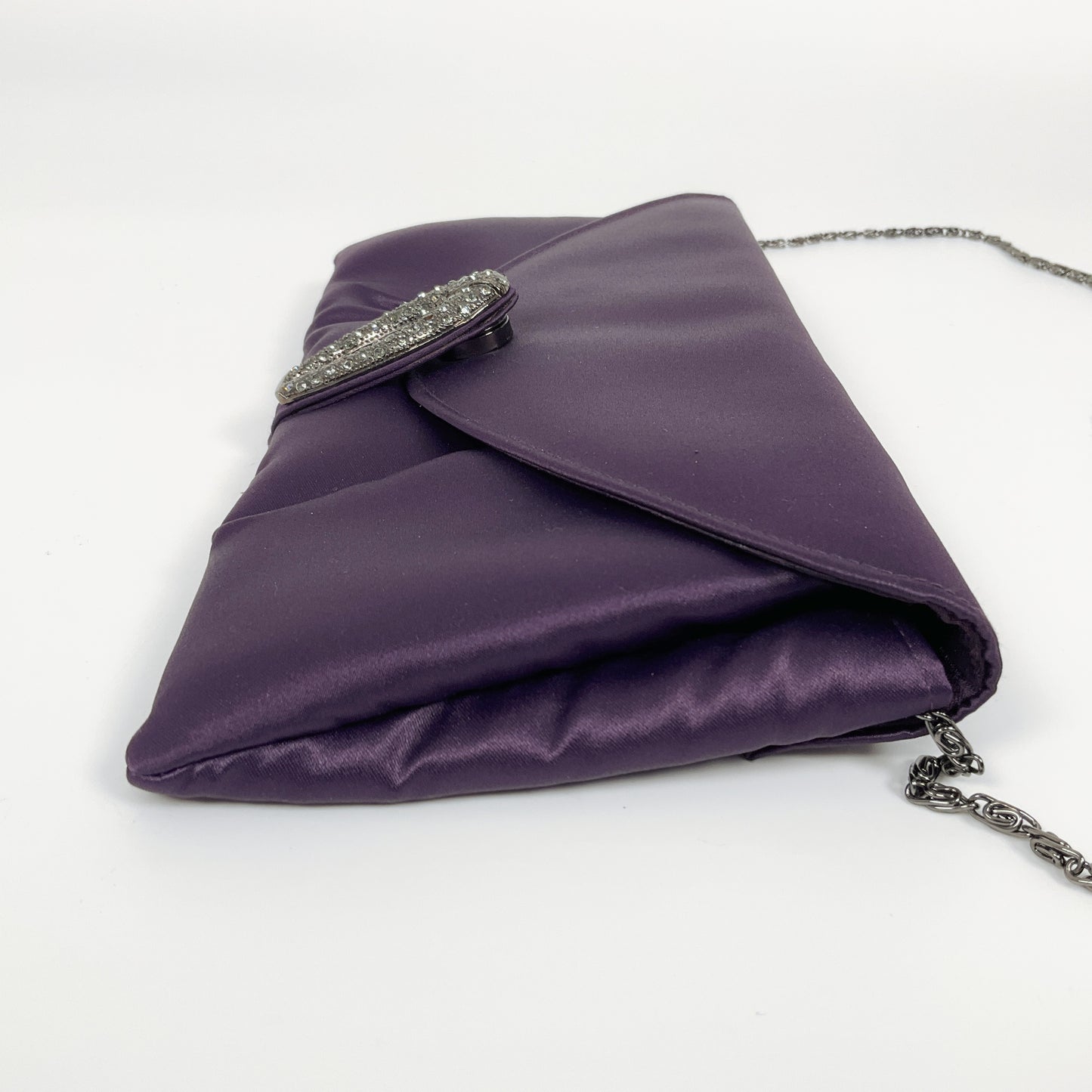 Olga Berg - Purple Satin Clutch Bag