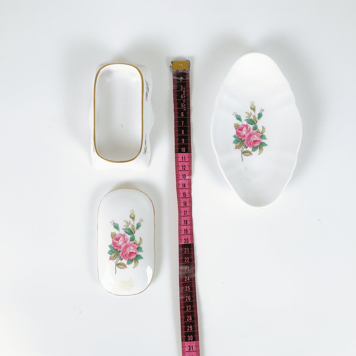 Vintage Spode England - Bone China Billingsley Rose Spray Set