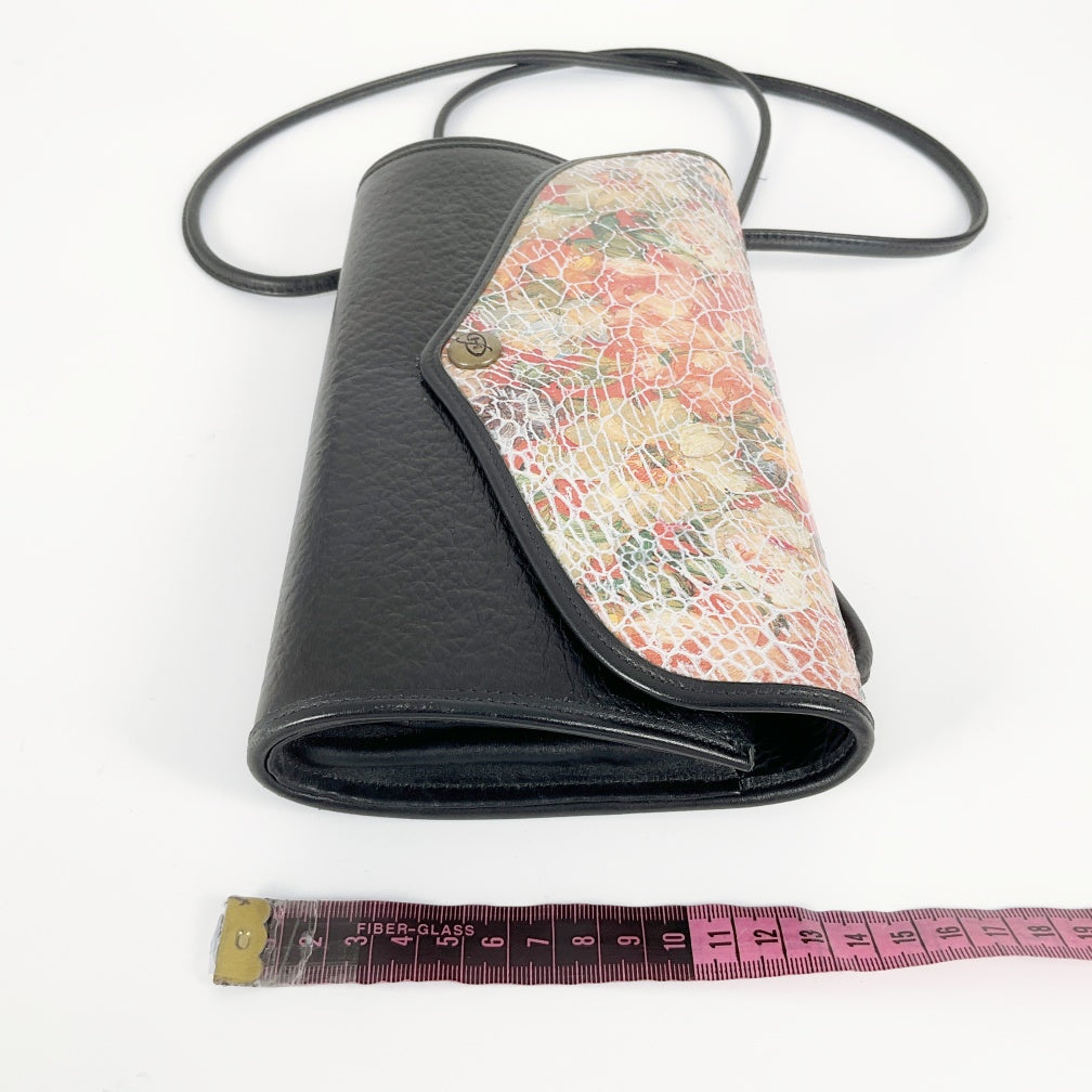 Floral Elegance-Textured Leather Shoulder Bag