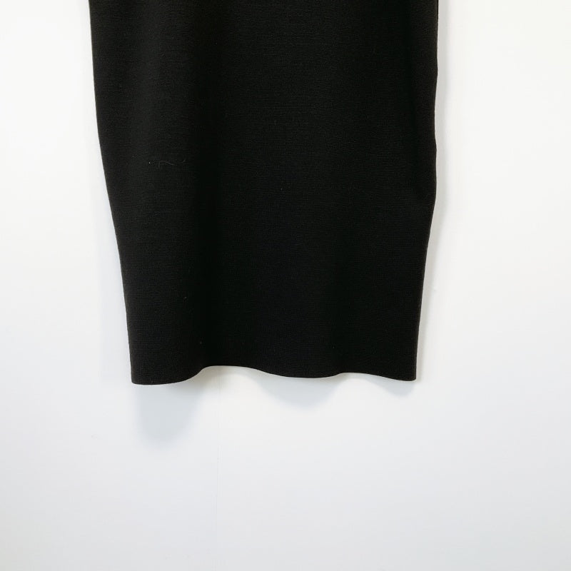 Zara Knit Asymmetric- Sleeve Black Top