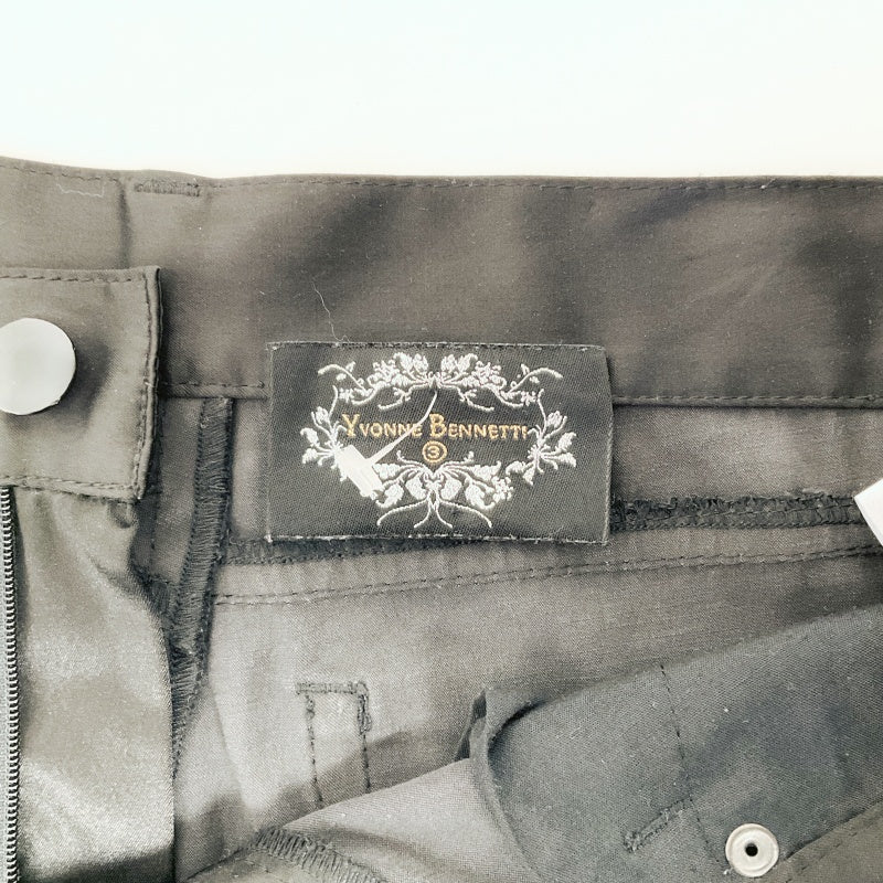 Yvonne Bennetti-Black Satin Finish Straight Leg Dress Pants