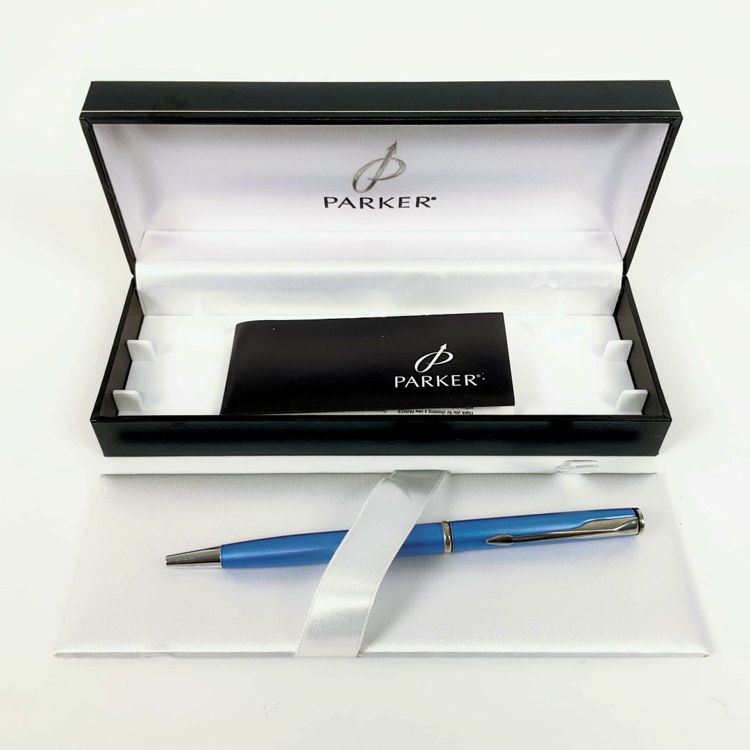 PARKER - Twist Ballpoint Polished Blue Pen - Blue Ink