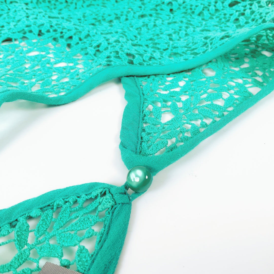 State of Grace - Emerald Green Crochet Lace Top