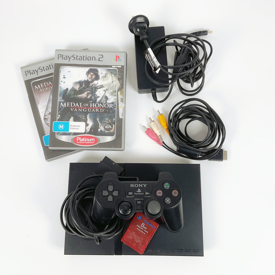 Sony PlayStation PS2 Console Bundle – Controller, Memory Card, Games