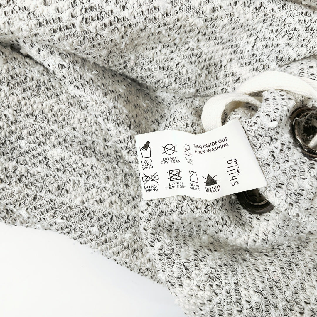 SHILLA - Grey Textured Long Sleeve Knit Sweater