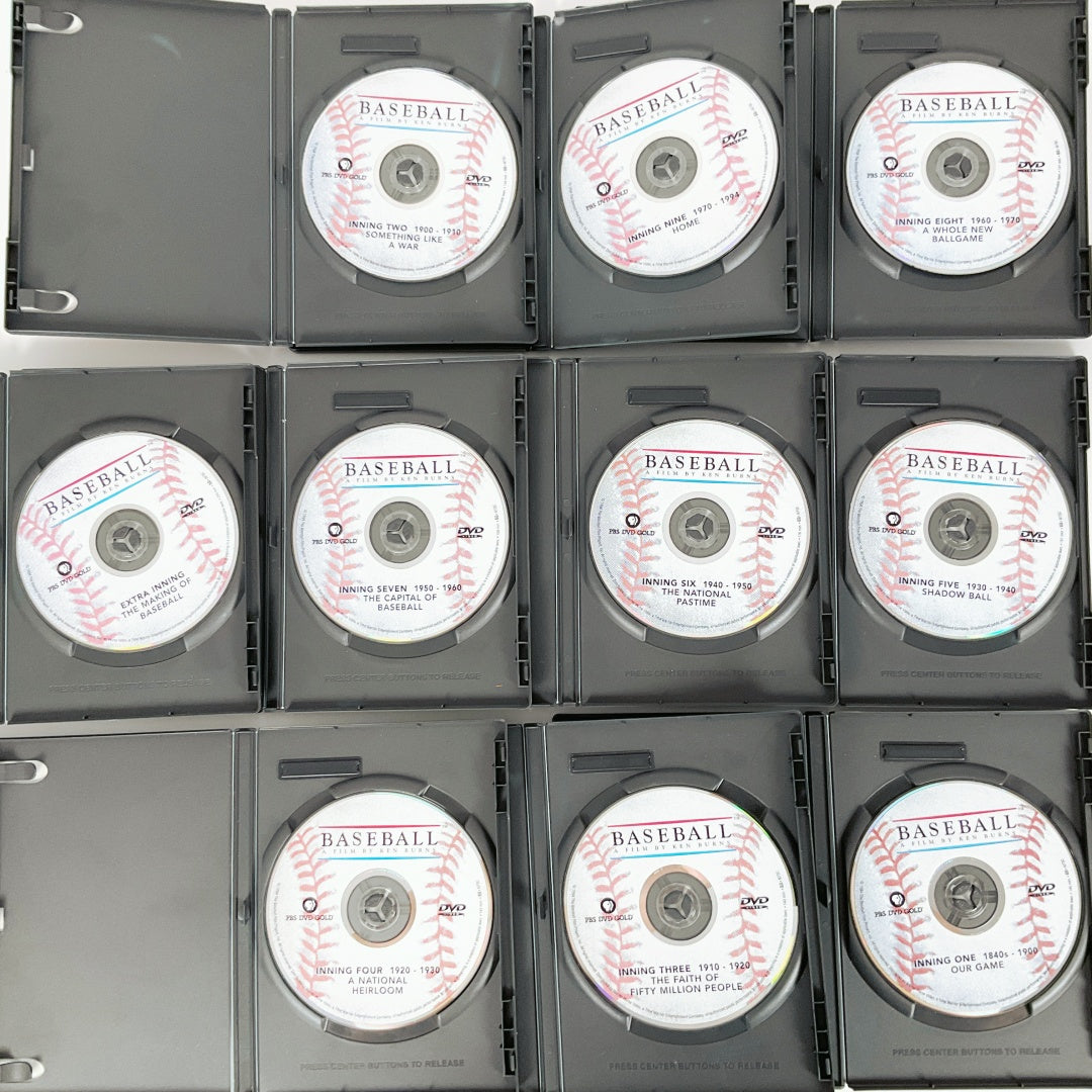PBS DVD Gold Baseball A Film by Ken Burns 9 Original 1 Bonus Disk Documentary