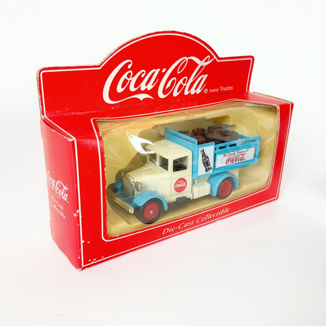 Coca-Cola Vintage Ice Delivery Truck – White & Blue