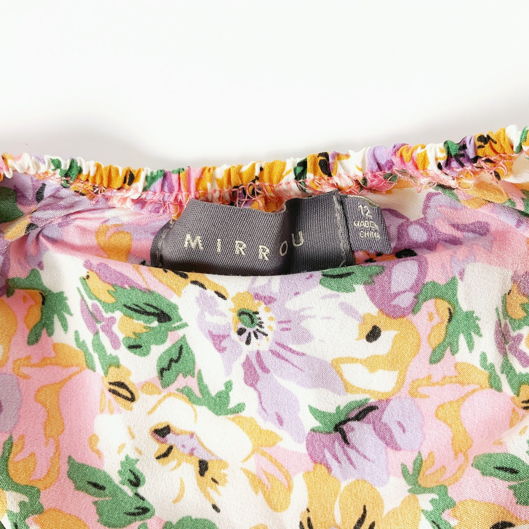 MIRROU - Square Neck Midi Floral Dress