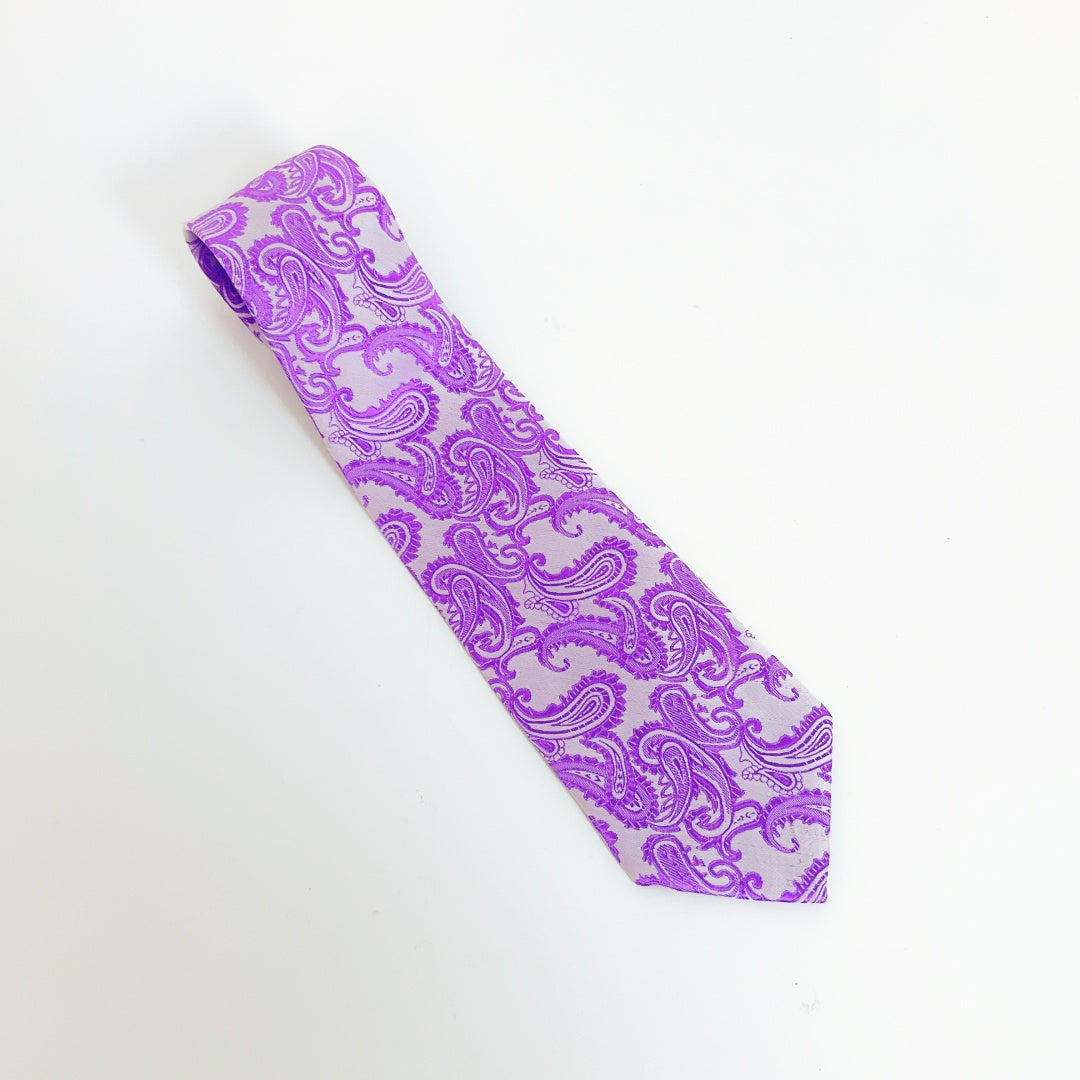 Verie God-Handmade Silk Tie (Classic Paisley Purple)