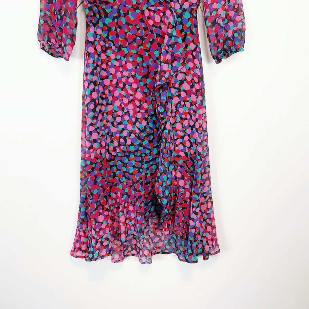 Jacqui E - Dotted Wrap Midi Dress