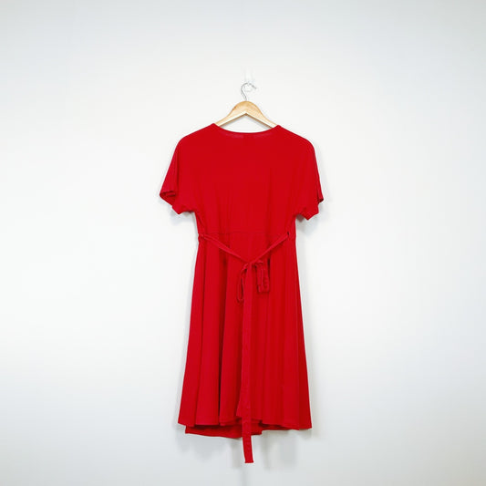 Agnes & Dora- Red Wrap Dress