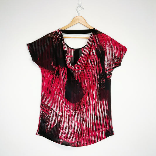 Sabine - Sheer Cowl Back Top