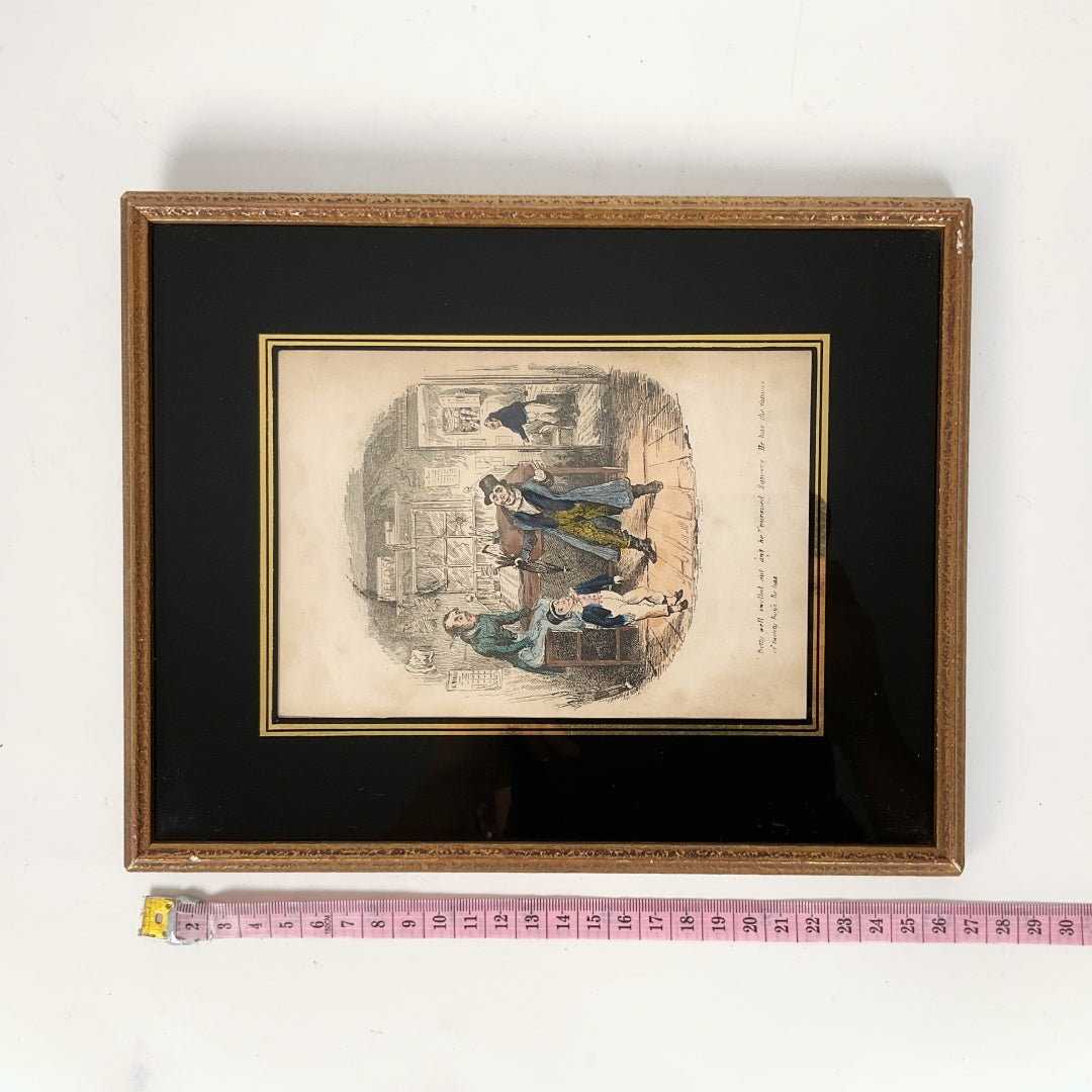 Antique Dickens “Nicholas Nickleby” Steel Engraving – Phiz – Framed