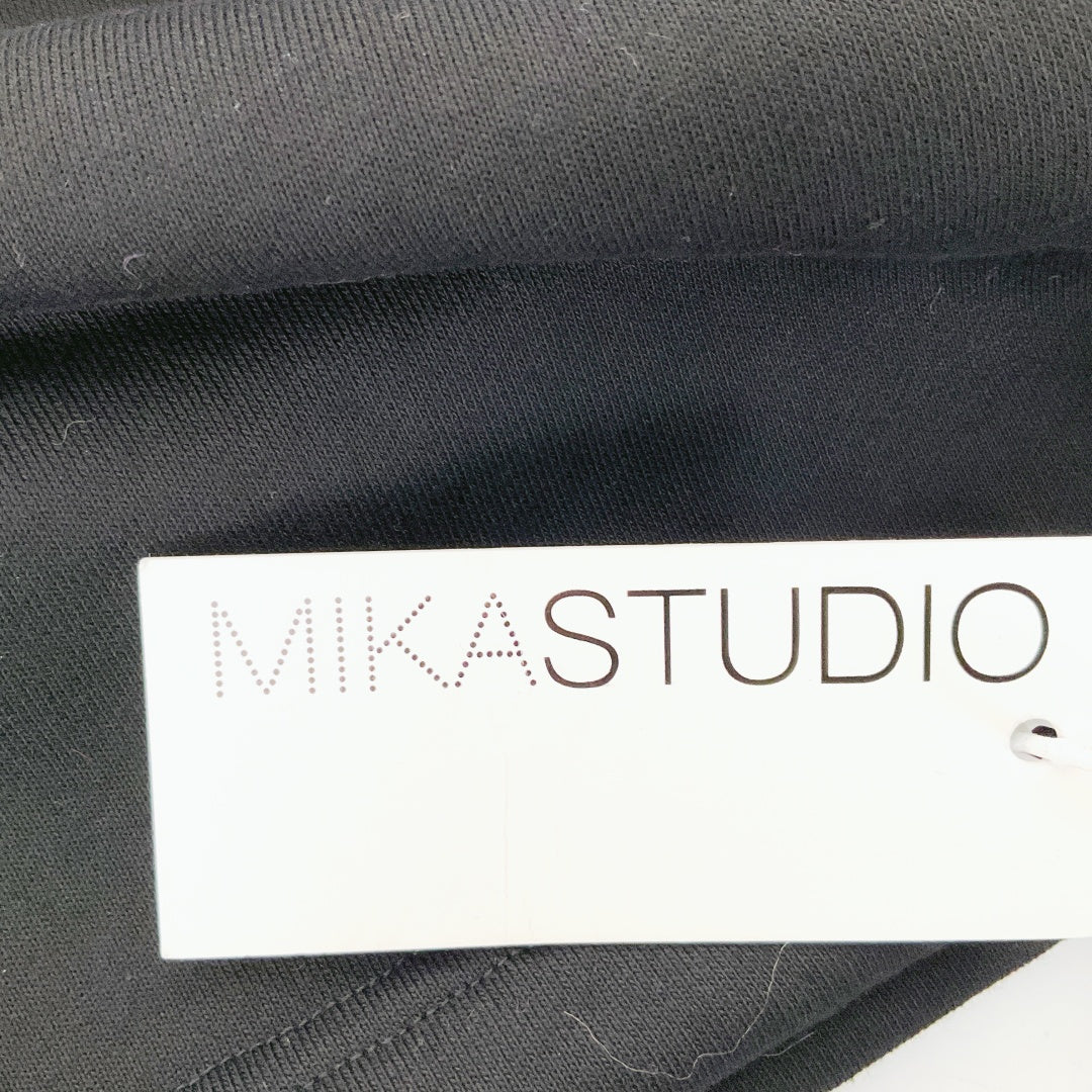 Mika Studio - Black Hoodie with Sparkly Silver Drawstrings