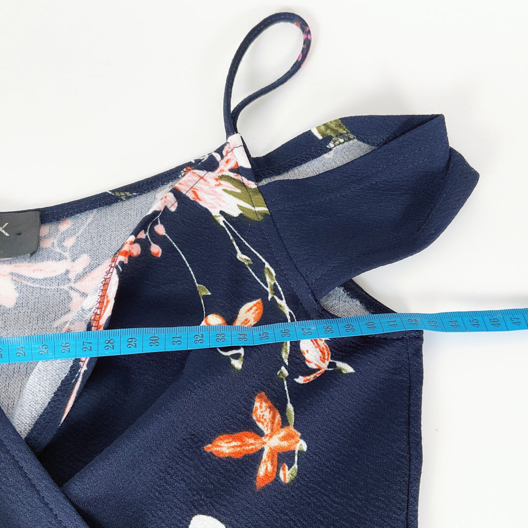 AX PARIS Navy Floral Wrap Dress – Size 12