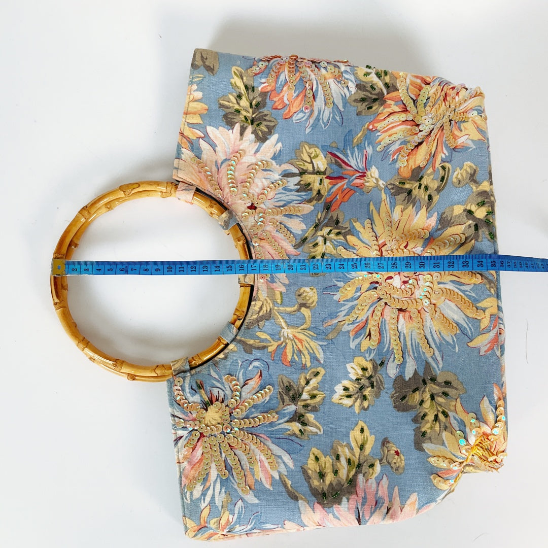 Handmade - Canvas Tote Bag with Bamboo Handle