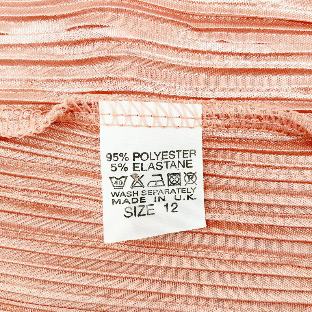 LONDON CHIC Pleated Strap Dress – Peach Pink – Size 12