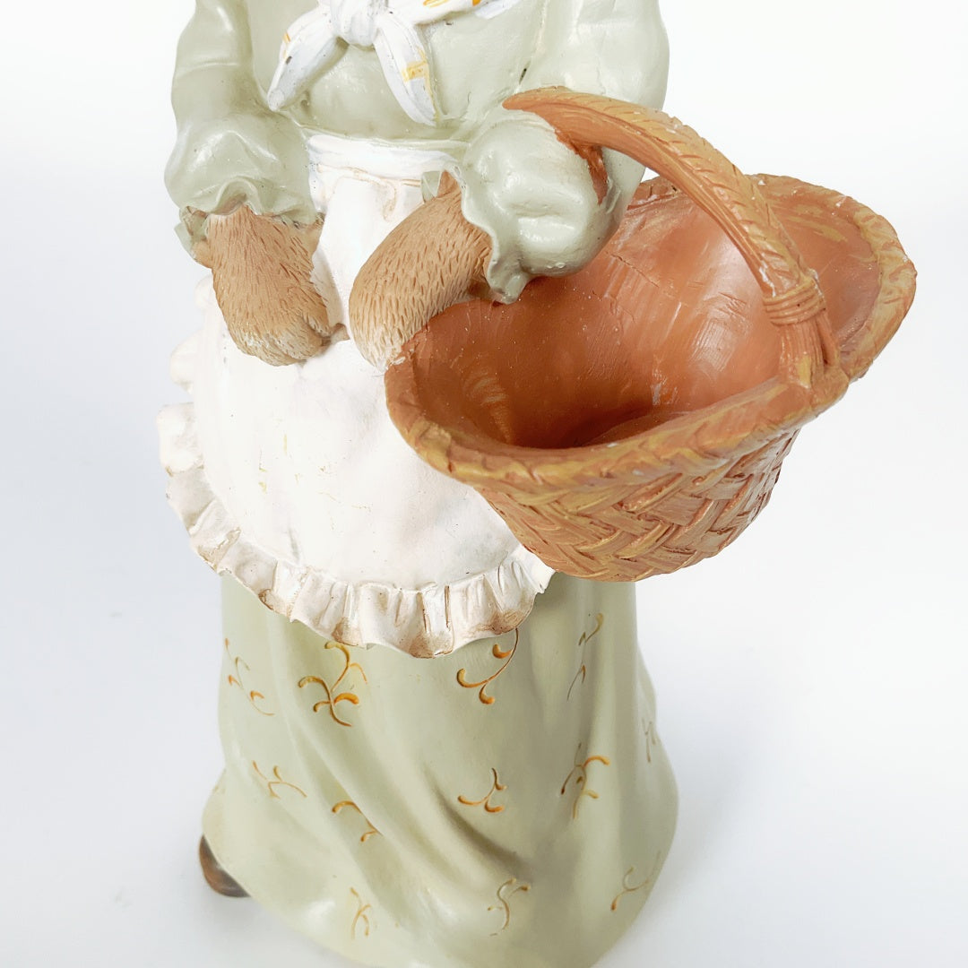 Decorative Rabbit Figurine - Demi the Bunny with Basket