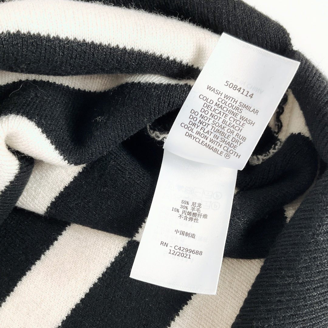 Seed heritage - Black & Cream Stripped Oversized Knit Sweater