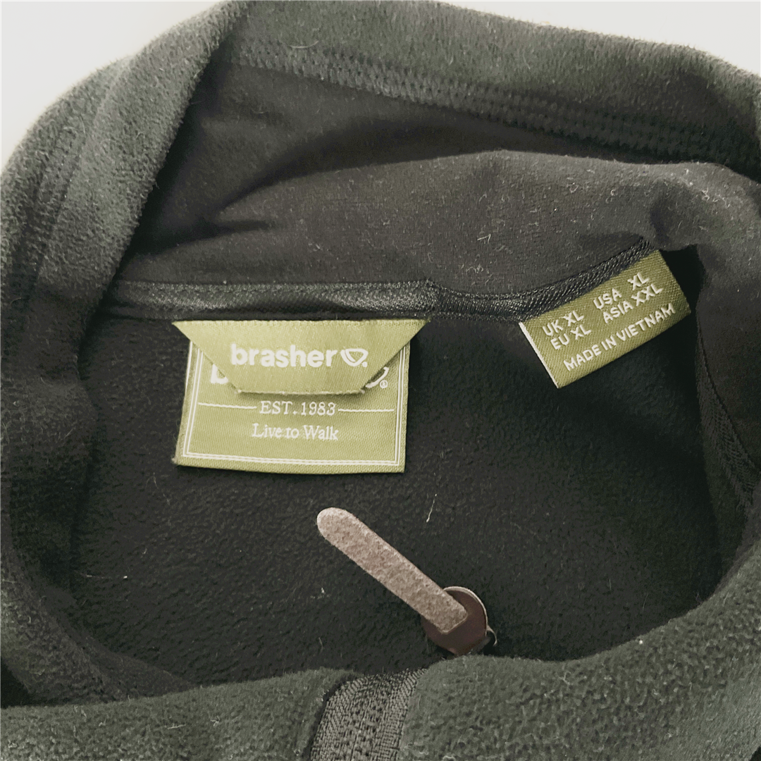 BRASHER Men's Black Full Zip Fleece Jacket XL