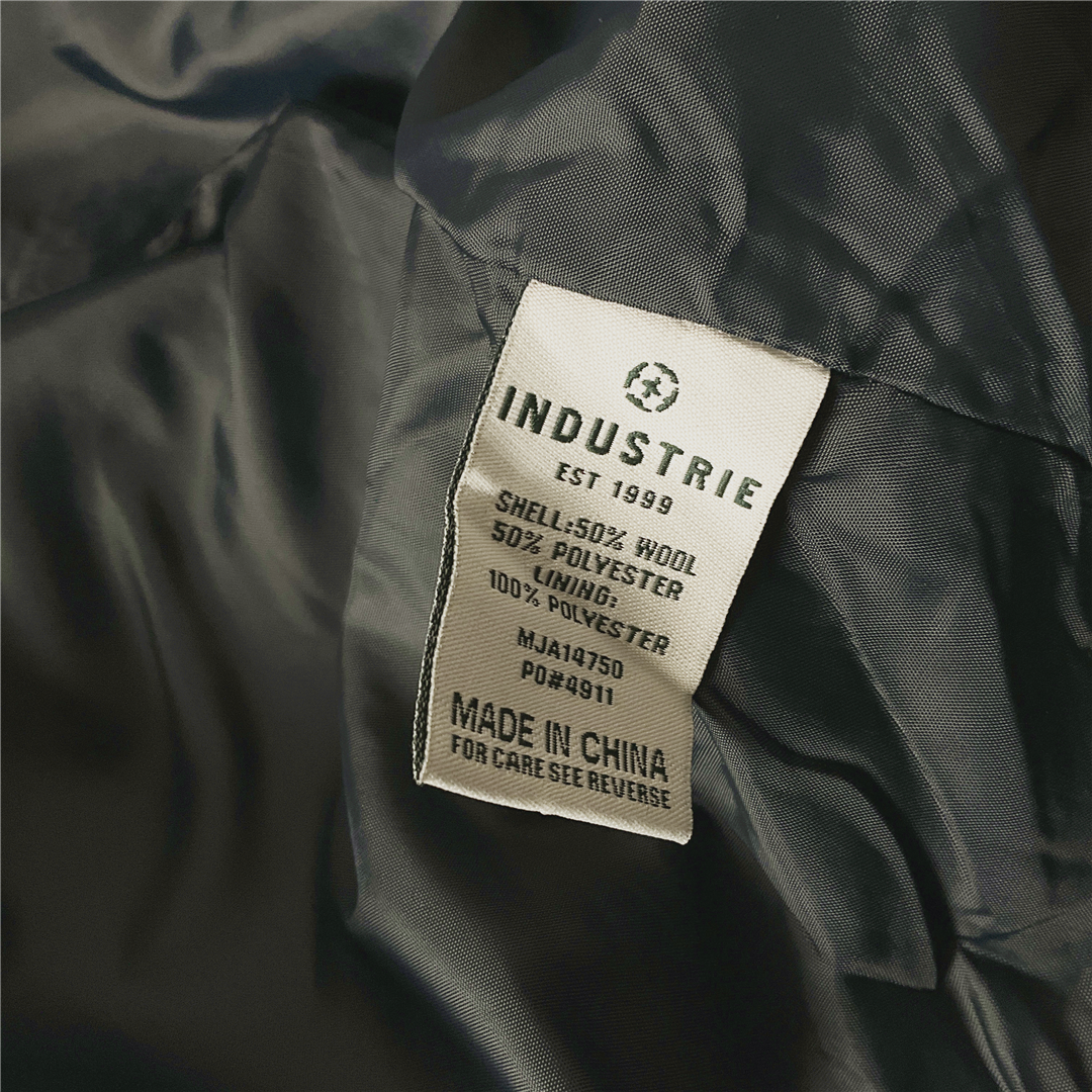 ALPINEWEAR Wool Blend Peacoat Jacket XXL Blue Grey Check