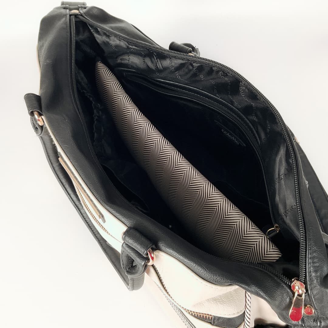 Collette - Pocket and Zip Baby Bag with Gold Hardware