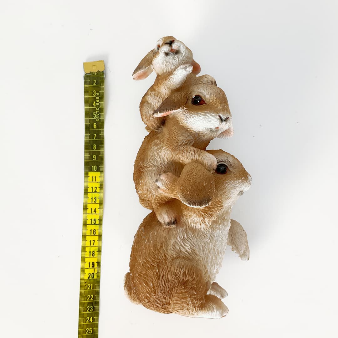 Stacked Bunny Rabbit Figurine