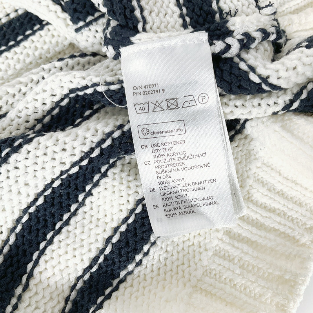 H&M - Cream & Black Striped Knit Sweater
