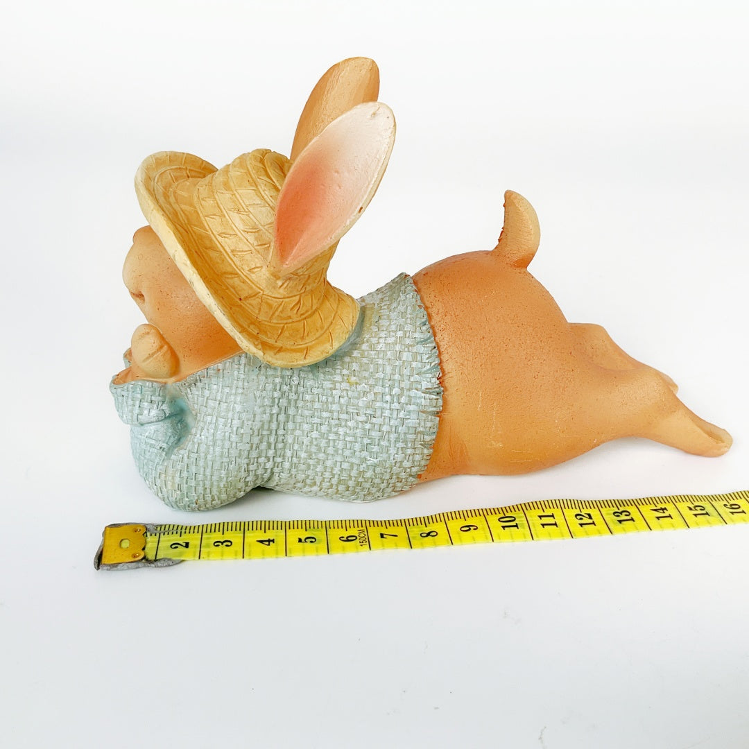 Charming Country Bunny with Straw Hat & Jacket