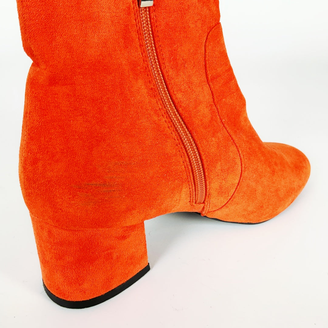 Los Cabos - Stevie Orange Suede Zip-Up Boots