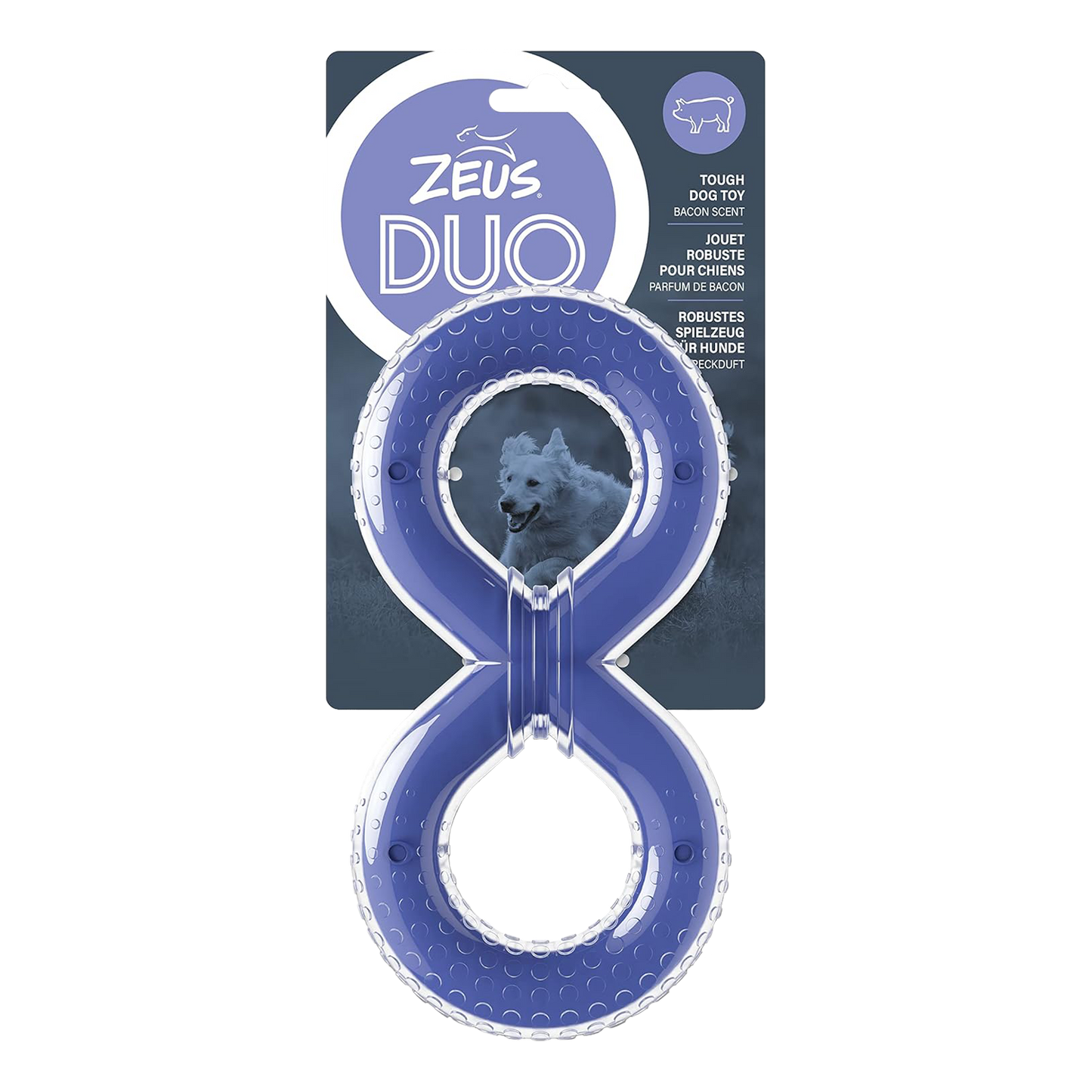 Zeus Duo Figure 8 Tug Bacon Scent Purple 20cm