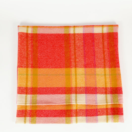 Artearoa - Fantail Cushion Cover - Pink & Orange Check
