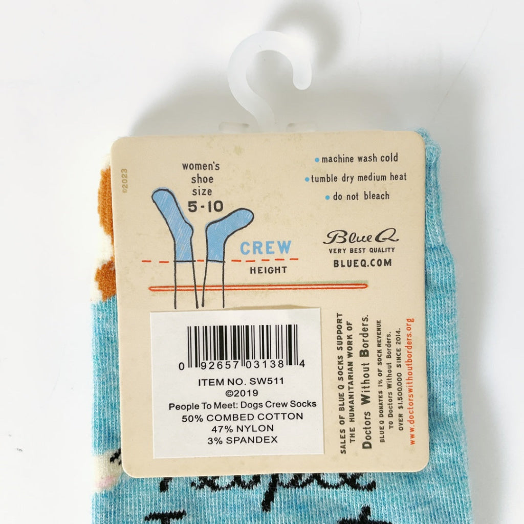 BlueQ - People To Meet: Dogs Crew Socks