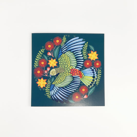 Catherine Marion - Kea With Flowers Card