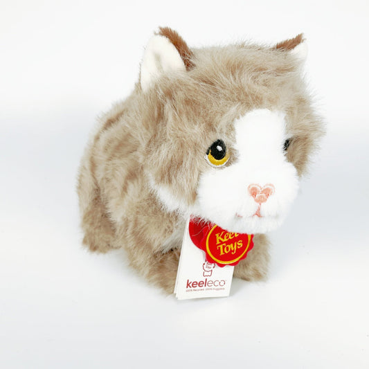 Keeleco - 18cm Pouncing Kitty Love - Grey