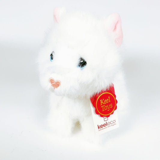 Keeleco - 18cm Pouncing Kitty Love - White
