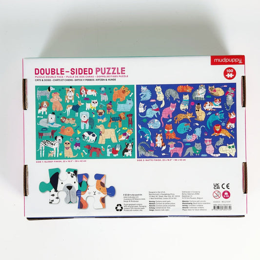 Mudpuppy - Cats and Dogs 100 Piece Double-Sided Puzzle