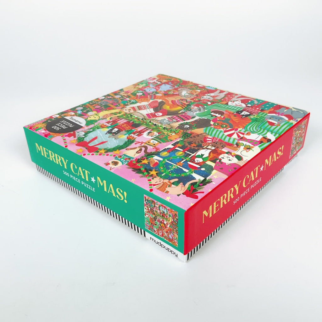 Mudpuppy - Merry Catmas 500pcs Family Puzzle