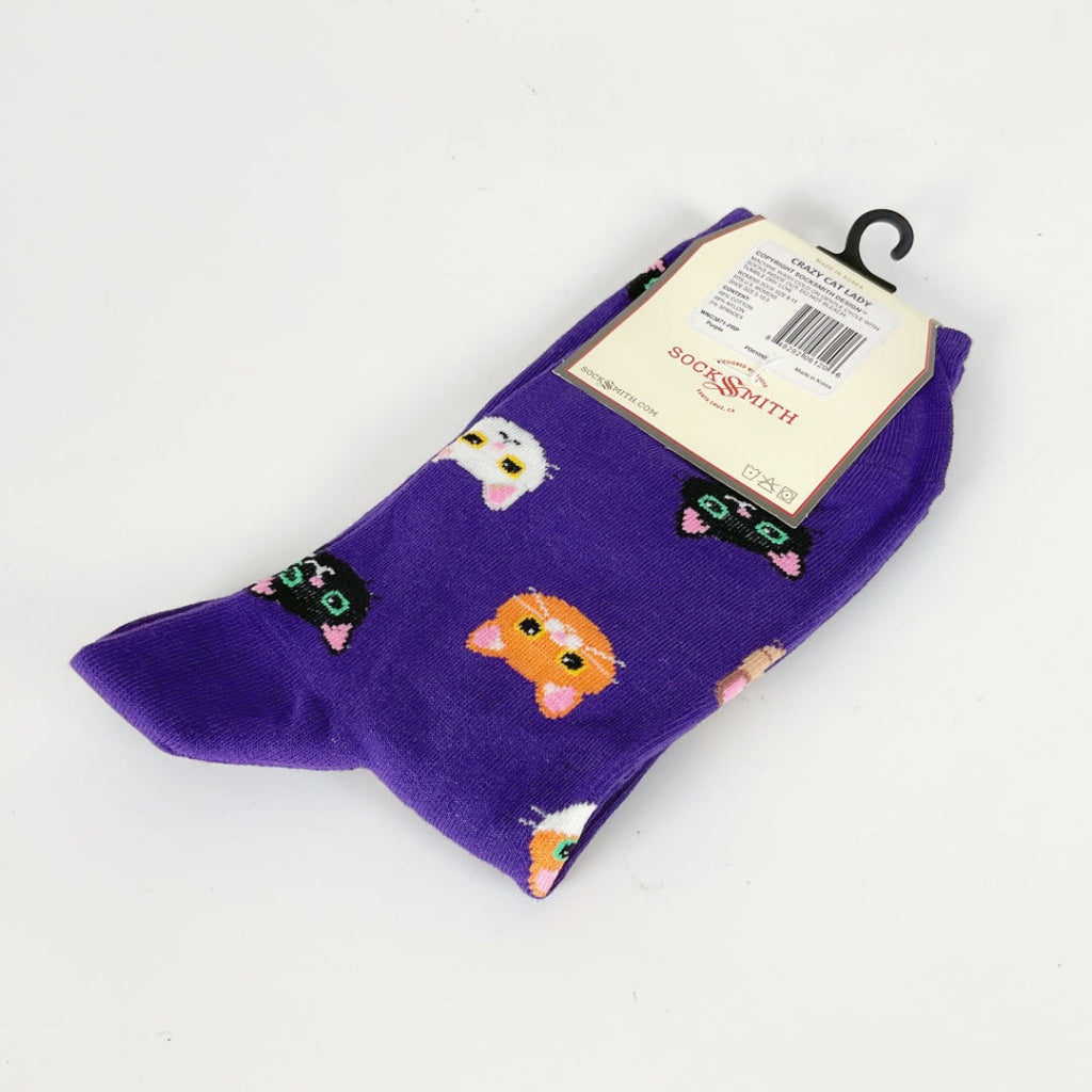 Sock Smith - Crazy Cat Lady- Purple