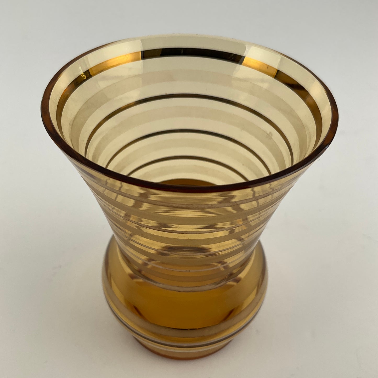 7 Piece Czech Amber Glass Water Set