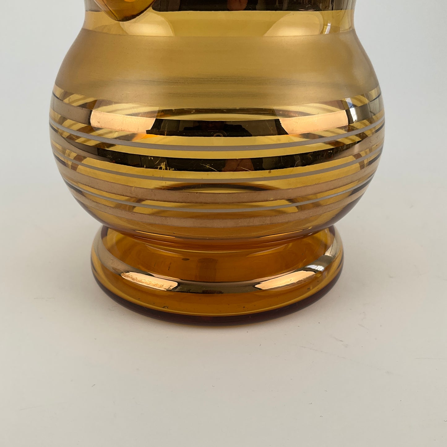 7 Piece Czech Amber Glass Water Set