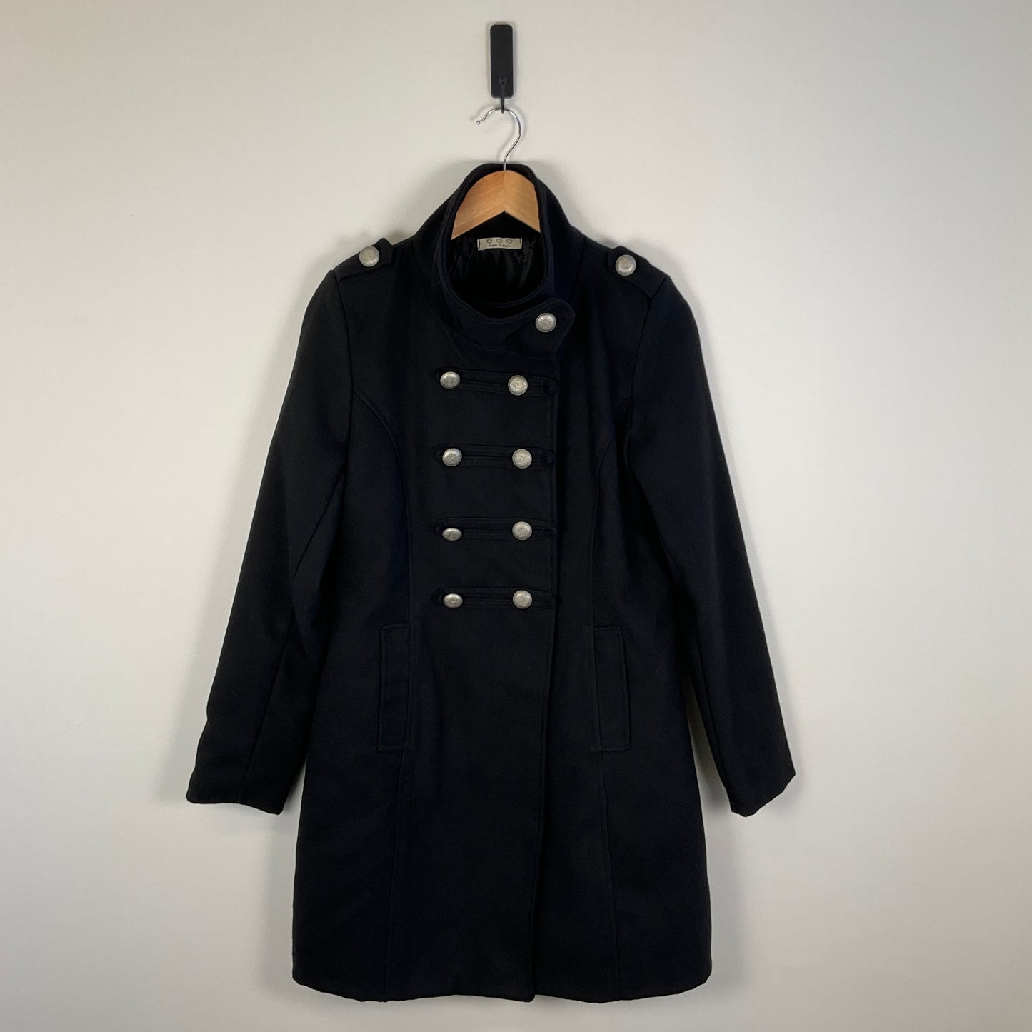 Uniform Style Black Winter Coat