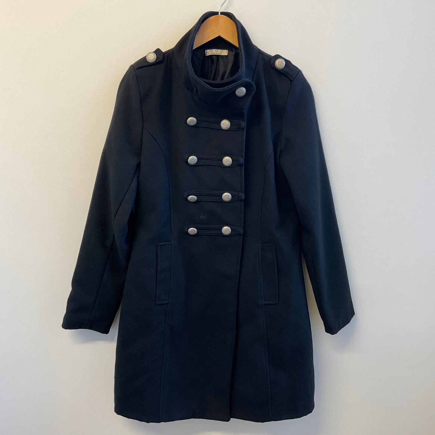 Uniform Style Black Winter Coat