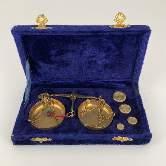 Vintage Brass Miniature Weigh Scales