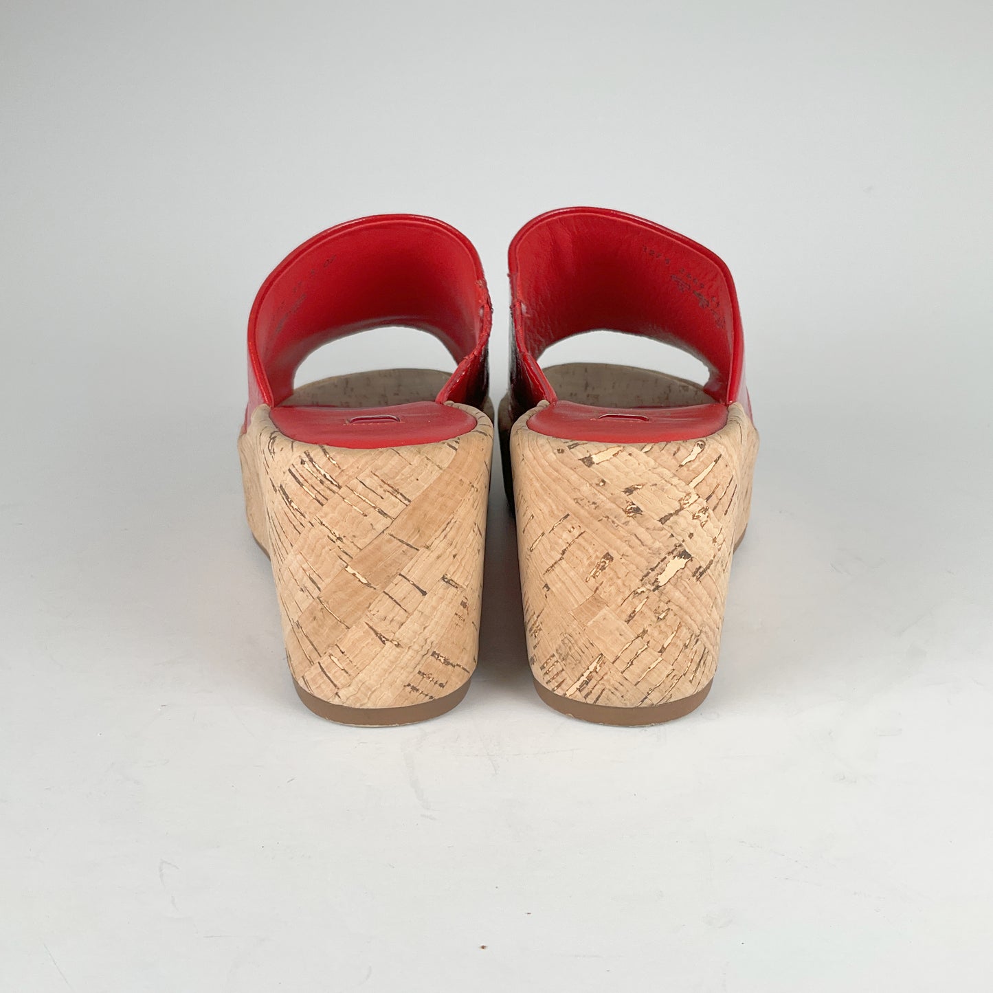 HOGL - Scarlet Red Cork Wedges - Size UK 5