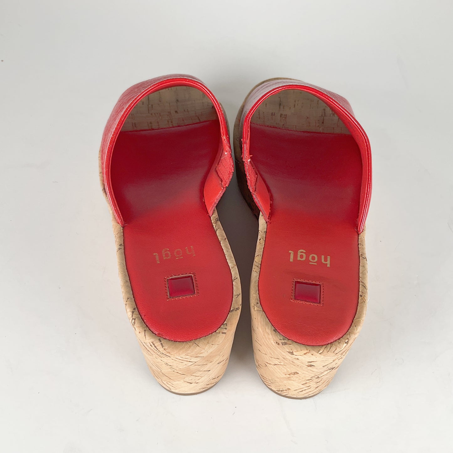 HOGL - Scarlet Red Cork Wedges - Size UK 5