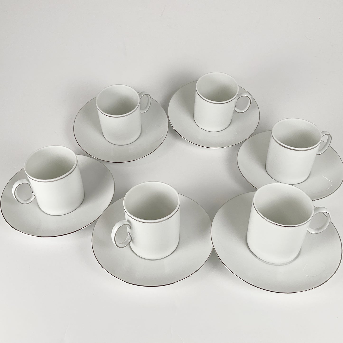 Thomas - Medaillon Platinum - 6 Teacup and Saucer Sets