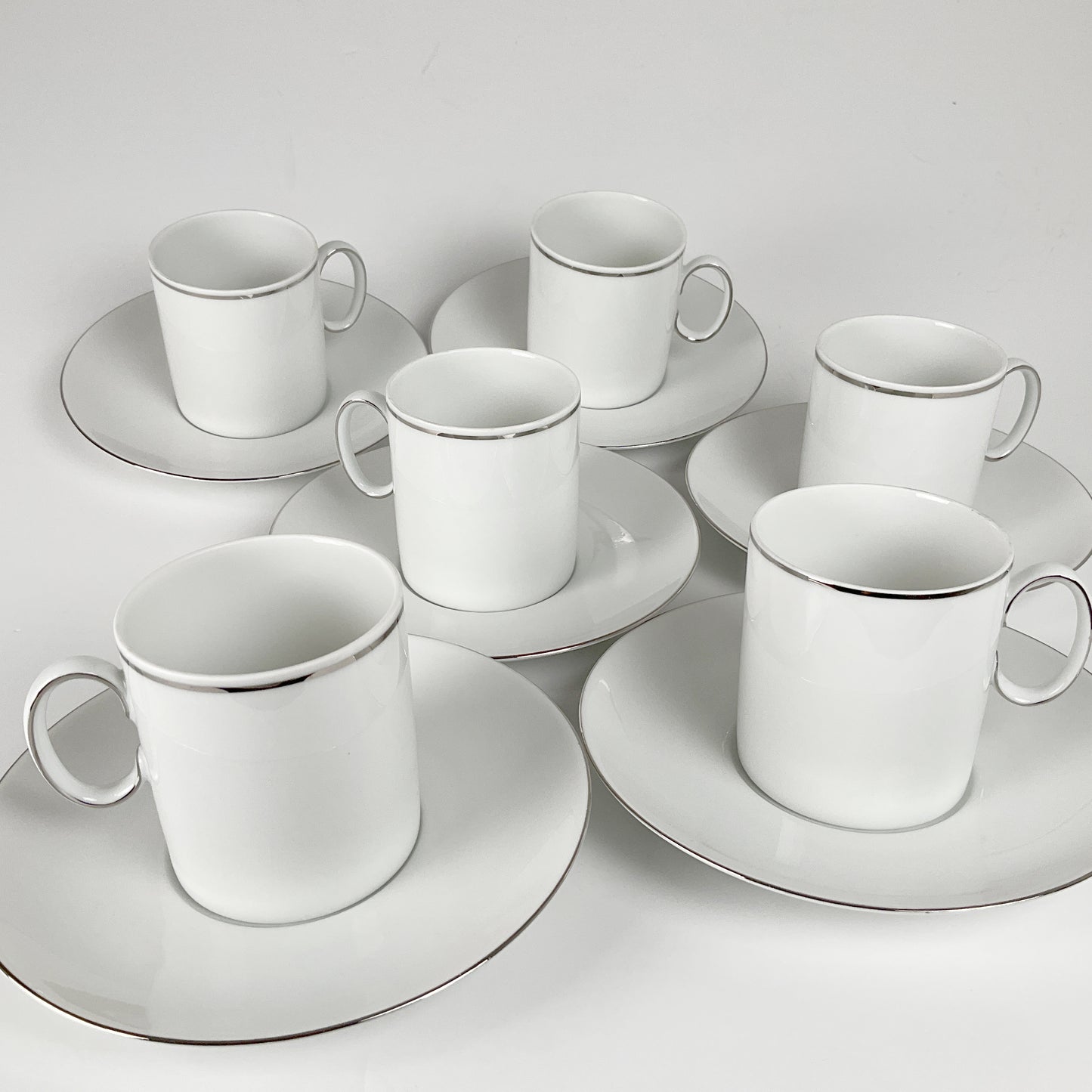 Thomas - Medaillon Platinum - 6 Teacup and Saucer Sets